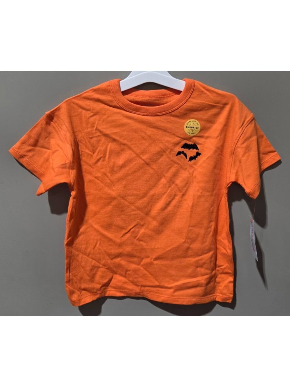 Cat & Jack Halloween Theme Bright Orange Back Print Short Sleeve Tee - Small 6/7